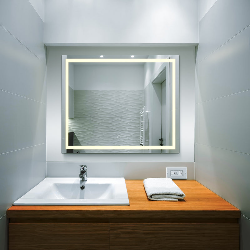 VONN VMRS7920TW Tunable White LED Bath Mirror in Silver, Rectangle 30"W x 24"H or 36"W x 30"H