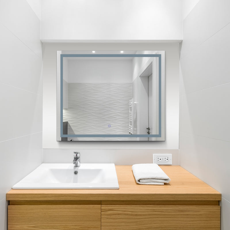 VONN VMRS7920TW Tunable White LED Bath Mirror in Silver, Rectangle 30"W x 24"H or 36"W x 30"H