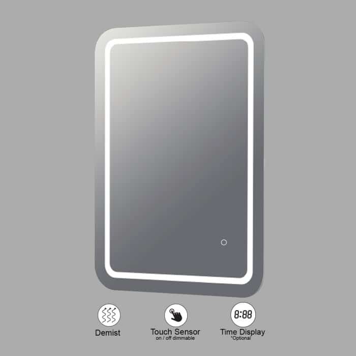 VONN VMRS8830A LED Bath Mirror in Silver, Rectangle 30"w x 24"H or 36"W x 30"H