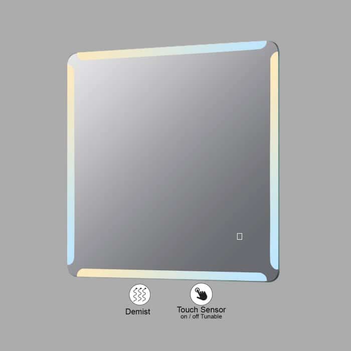 VONN VMRS8930ATW Tunable White LED Bath Mirror in Silver, Rectangle 30"W x 30"H
