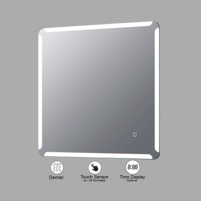 VONN VMRS8930A LED Bath Mirror in Silver, Square 30"W x 30"H