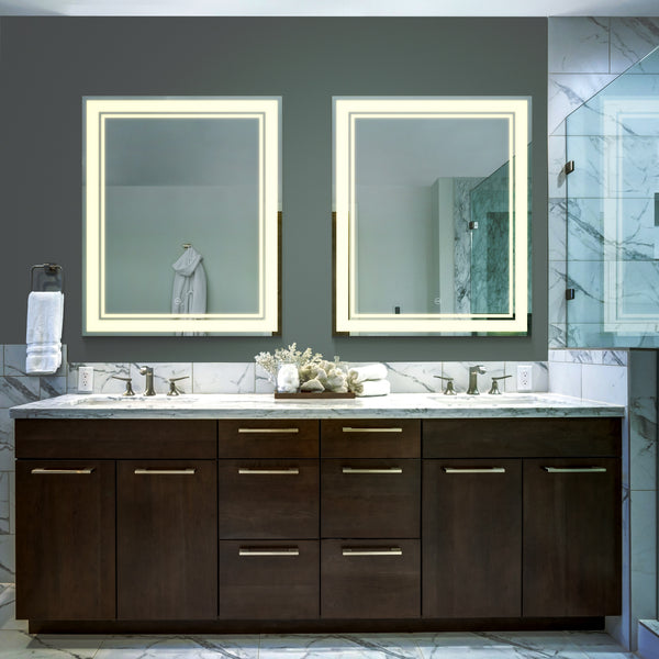 VONN VMRS9530ATW Tunable White LED Bath Mirror in Silver, Rectangle 24"W x 30"H or 30"W x 36"H