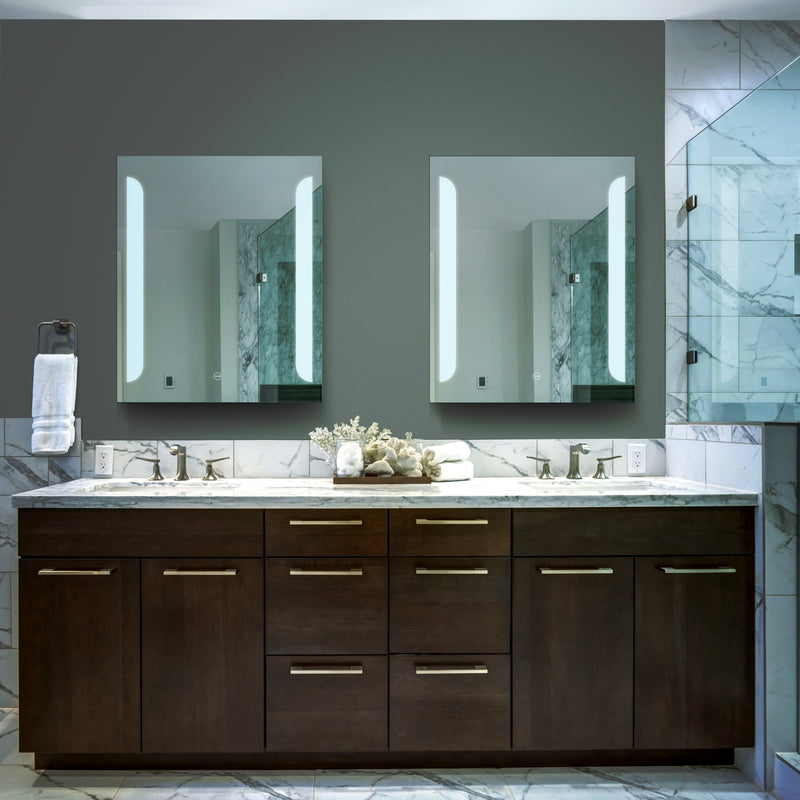 VONN VMRY0120TW Tunable White LED Bath Mirror in Silver, Rectangle 24"W x 30"H or 30"W x 36"H