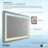 VONN VMRZ0120TW Tunable White LED Bath Mirror in Silver, Rectangle 30"W x 24"H or 36"W x 30"H