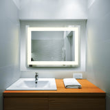 VONN VMRZ0120 LED Bath Mirror in Silver, Rectangle 30"W x 24"H or 36"W x 30"H