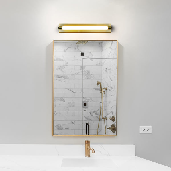 Procyon VMW11800AB 24" Integrated LED ADA Compliant ETL Certified Bathroom Wall Lighting Fixture in Antique Brass