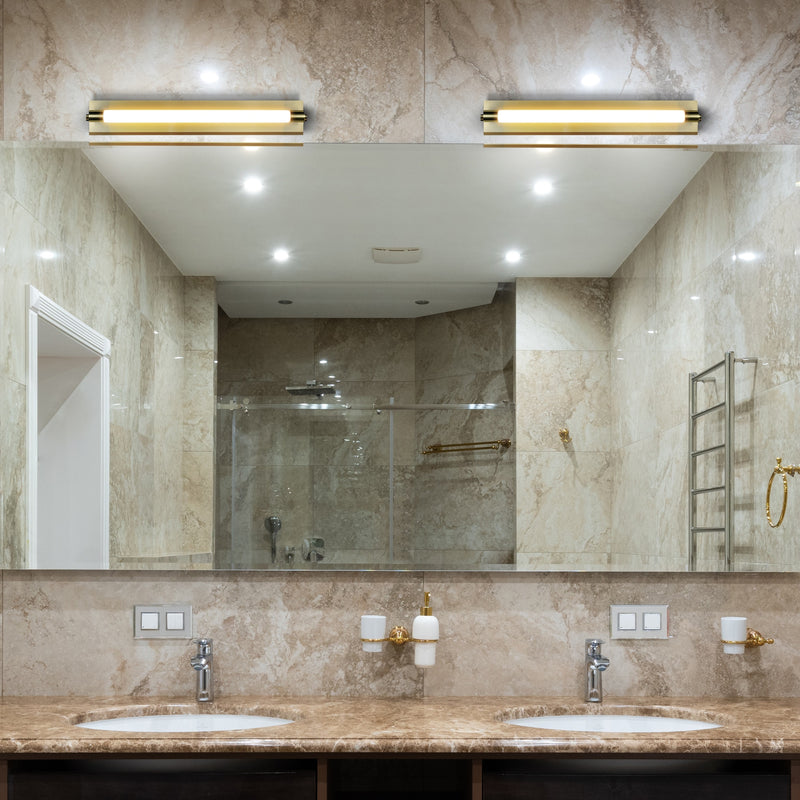 Procyon VMW11800AB 24" Integrated LED ADA Compliant ETL Certified Bathroom Wall Lighting Fixture, Antique Brass