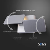 VONN Eclipse VMW17200AL 12" Rotative Up-Down ETL Certified Integrated LED Wall Sconce Light in Silver