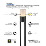 32" Modern VOB14668BL Low-Voltage 6-Watt ETL Certified Integrated LED Outdoor Bollard in Matte Black