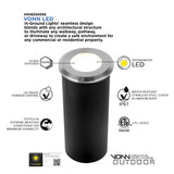 1.5" Modern VOI92340SS Low-Voltage 1-Watt ETL Certified Integrated LED Outdoor In-Ground Light