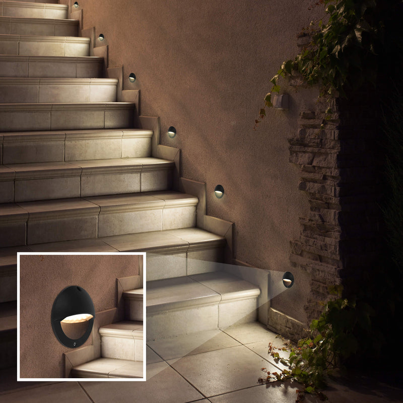 VONN 5" Modern VOS50128BL Low-Voltage 3-Watt ETL Certified Integrated LED Outdoor Steps Light Matte Black