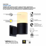 VONN 9" Modern VOW1751BL 5-Watt ETL Certified Integrated LED Outdoor Wall Sconce in Matte Black