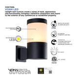 11" Modern VOW1756BL 5-Watt ETL Certified Integrated LED Outdoor Wall Sconce in Matte Black