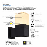 VONN 9" Modern VOW1768BL 5-Watt ETL Certified Integrated LED Outdoor Wall Sconce in Matte Black