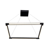 VONN Atria VRC39104BL 24" Integrated LED ETL Certified Height Adjustable Square Chandelier, 180 Rotation of Axes