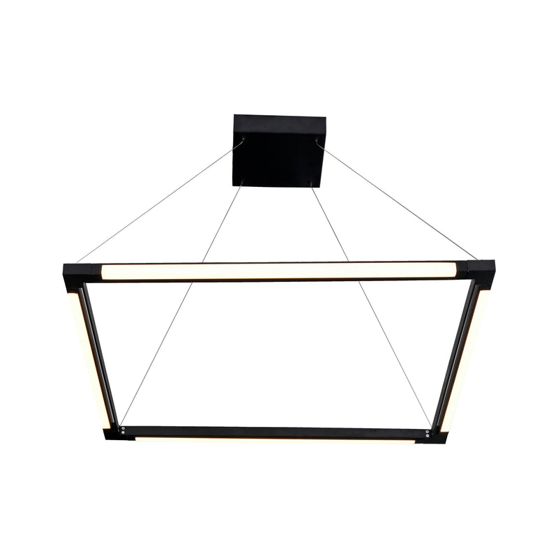 VONN Atria VRC39104BL 24" Integrated LED ETL Certified Height Adjustable Square Chandelier, 180 Rotation of Axes