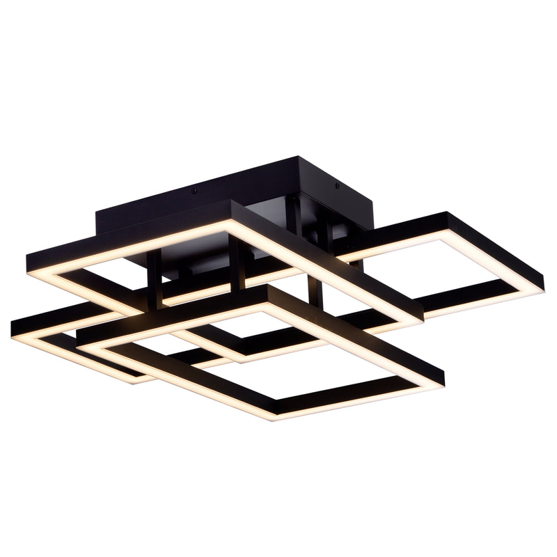 VONN Radium VRCF49103BL 28" ETL Certified Integrated LED Ceiling Lighting Rectangular Semi Flush in Black