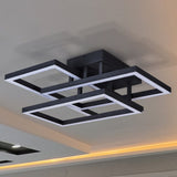 Radium VRCF49103BL 28" ETL Certified Integrated LED Ceiling Lighting Rectangular Semi Flush in Black