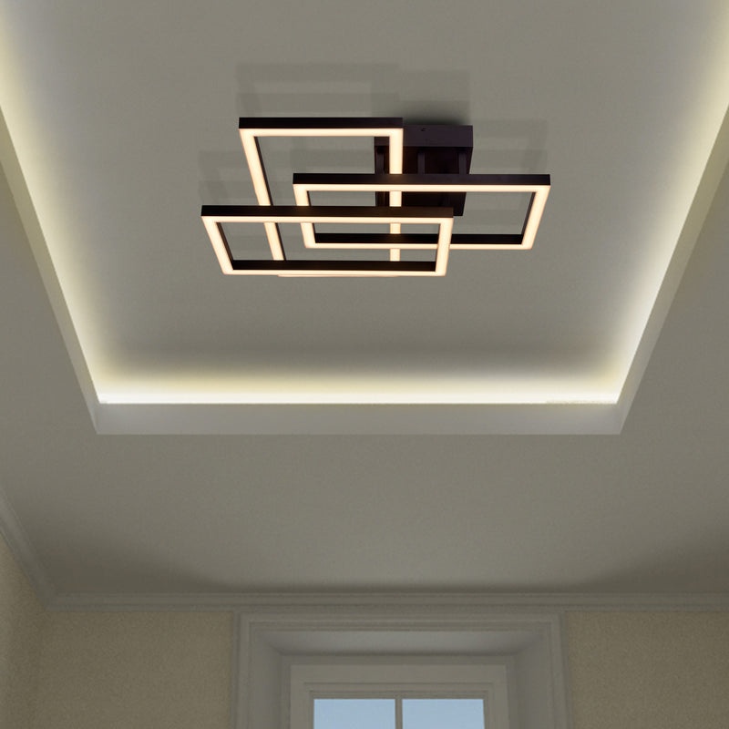 VONN Radium VRCF49103BL 28" ETL Certified Integrated LED Ceiling Lighting Rectangular Semi Flush in Black