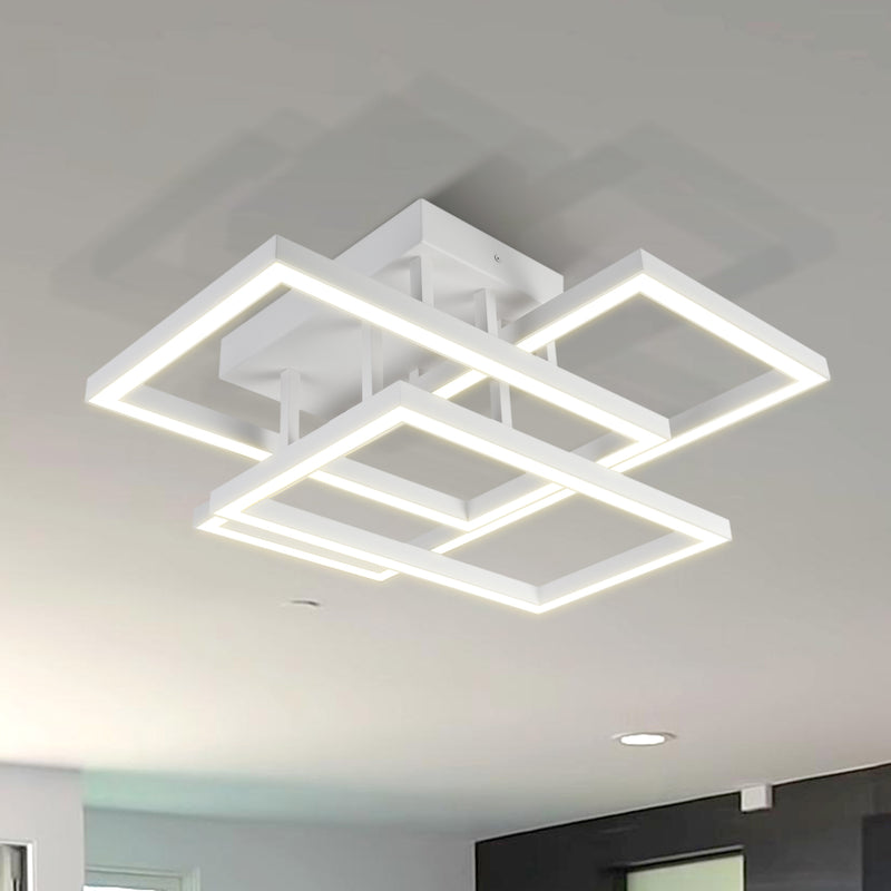 VONN Radium VRCF49103WH 28" Integrated LED ETL Certified Ceiling Lighting Rectangular Semi Flush in White