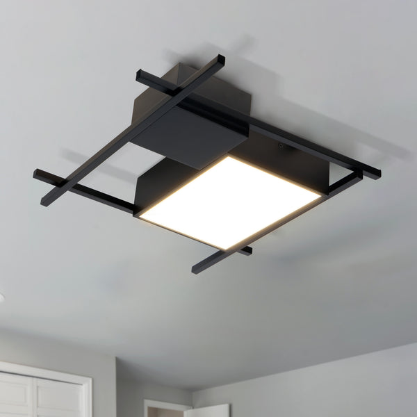 Radium VRCF49304BL 19" Integrated LED ETL Certified Ceiling Lighting Rectangular Semi Flush in Black