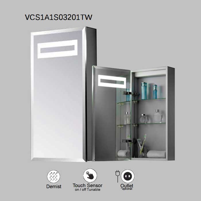 VONN VCS2A3S03201TW Tunable White Medicine Cabinet 19.5"W x 28"H x 4.75"D