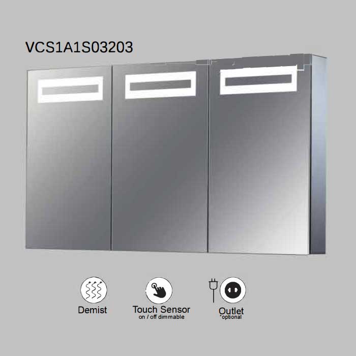 VONN VCS2A3S03203 Integrated LED Medicine Cabinet 48"W x 28"H x 4.75"D