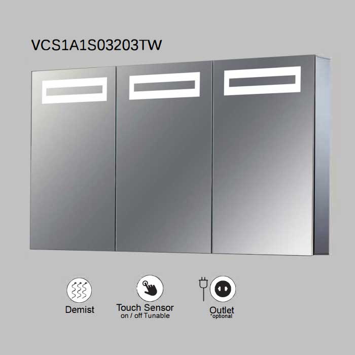 VONN VCS2A3S03203TW Tunable White Medicine Cabinet 48"W x 28"H x 4.75"D