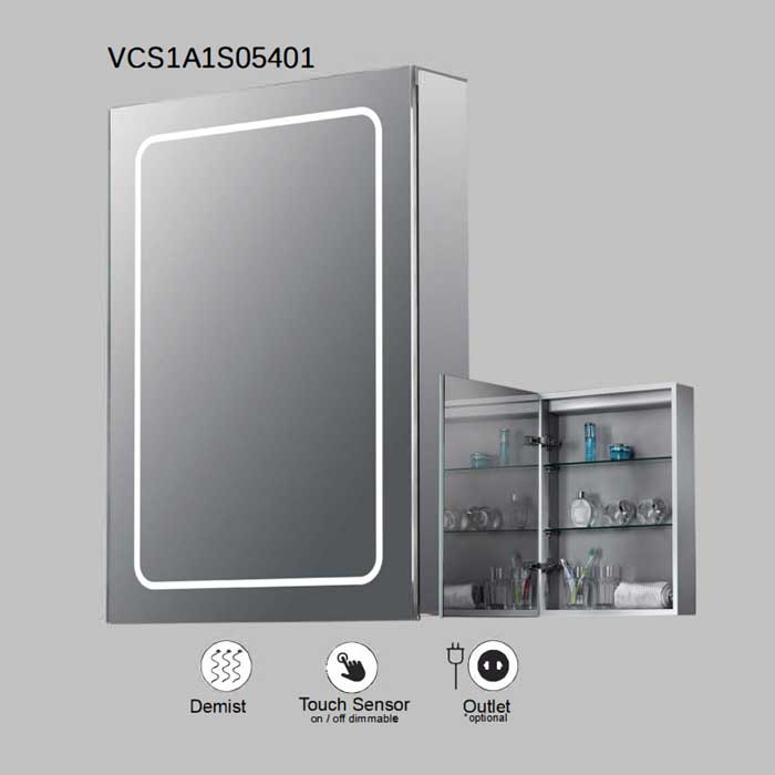 VONN VCS2A3S05401 Integrated LED Medicine Cabinet 19.5"W x 28"H x 4.75"D