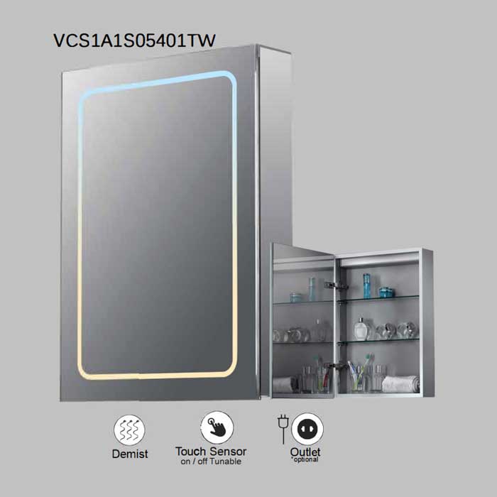 VONN VCS2A3S05401TW Tunable White Medicine Cabinet 19.5"W x 28"H x 4.75"D
