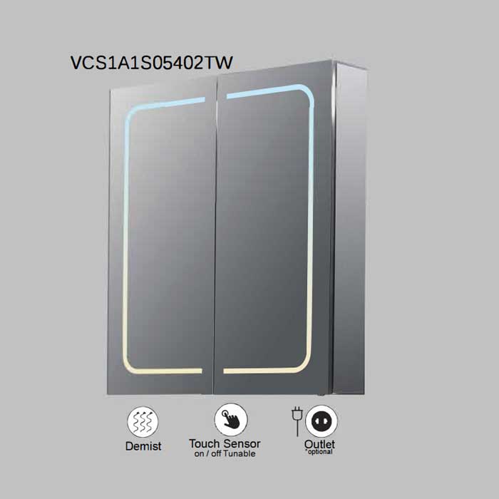 VONN VCS2A3S05402TW Tunable White Medicine Cabinet 24"W x 28"H x 4.75"D or 30"W x 28"H x 4.75"D