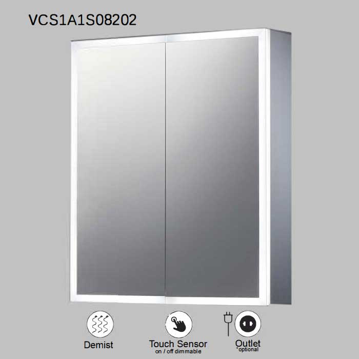 VONN VCS2A6S08202 Integrated LED Medicine Cabinet 24"W x 28"H x 5.3"D or 30"W x 28"H x 5.3"D