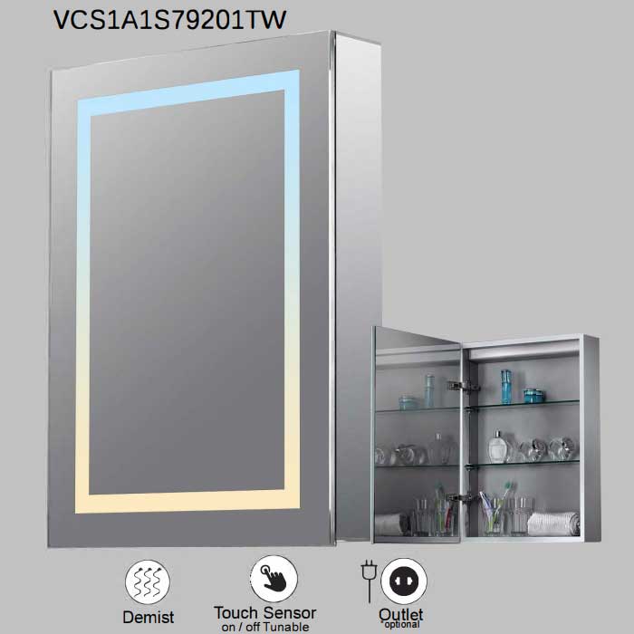 VONN VCS2A3S79201TW Tunable White Medicine Cabinet 19.5"W x 28"H x 4.75"D
