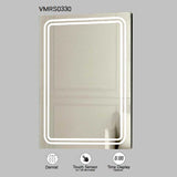 VONN VMRS0330 LED Bath Mirror in Silver, Rectangle 24"W x 30"H or 30"W x 36"H