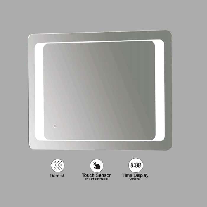 VONN VMRS7820 LED Bath Mirror in Silver, Rectangle 30"W x 24"H or 36"W x 30"H
